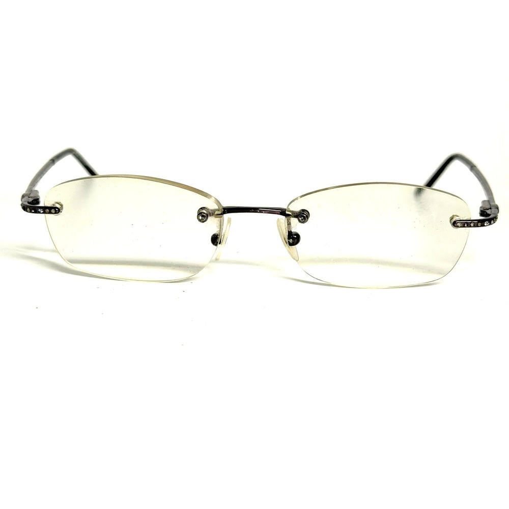 Valentino Rimless Eyeglasses Silver Rhinestone 135 5288 02U Made in Italy